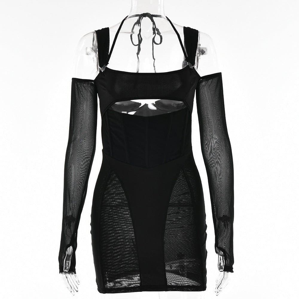 Sexy Backless Mesh See - Through Sling Dress – High Waist Bodycon Hip Skirt for Women by LUXE AHMAR – Available at LUXE AHMAR