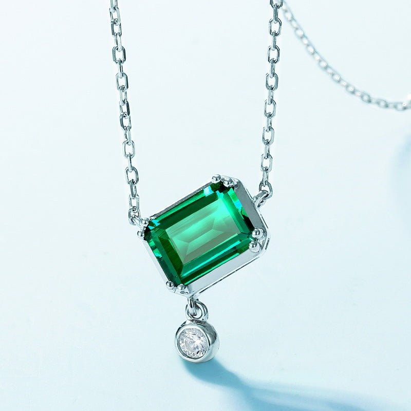 Simple Geometric Cultivation Emerald Popular S925 Sterling Silver Colored Gems Necklace by LUXE AHMAR – Available at LUXE AHMAR