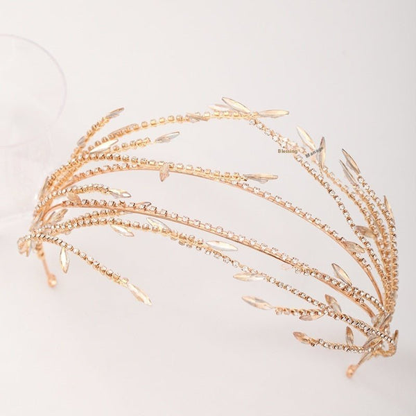 Simple Golden Alloy Double Mesh Headband by Luxe Ahmar – Available at LUXE AHMAR
