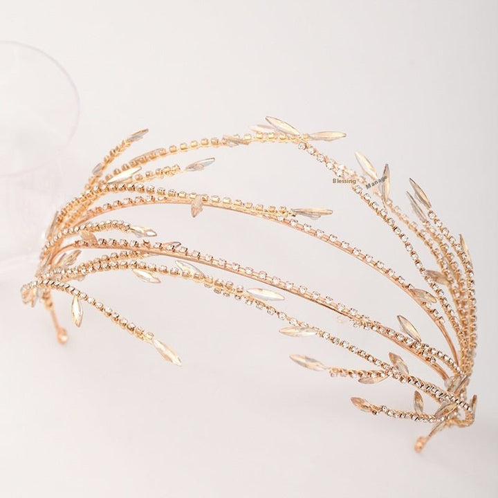 Simple Golden Alloy Double Mesh Headband by Luxe Ahmar – Available at LUXE AHMAR
