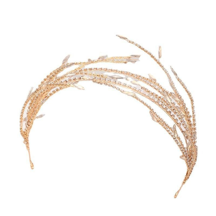 Simple Golden Alloy Double Mesh Headband by Luxe Ahmar – Available at LUXE AHMAR