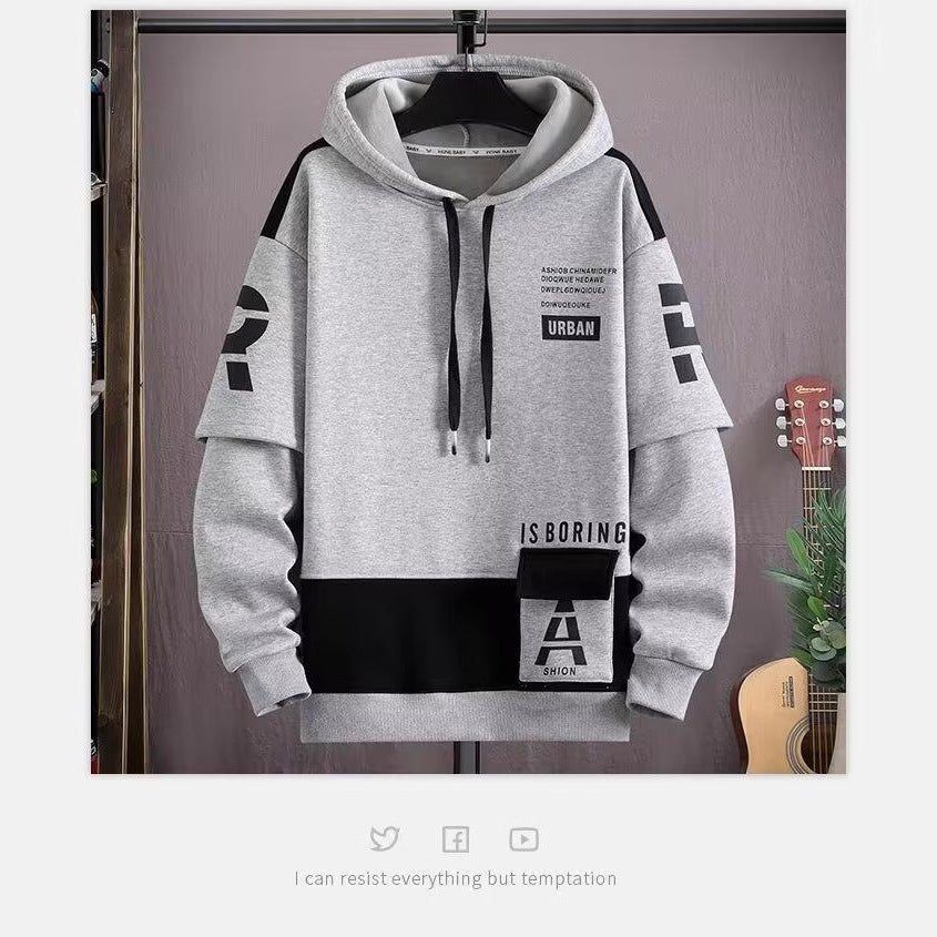 Spring And Autumn Hooded Sweater Fleece - lined Boys And Teenagers Sports Clothing by LUXE AHMAR – Available at LUXE AHMAR