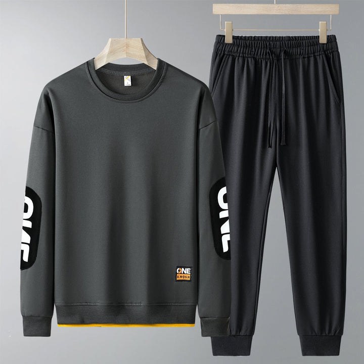 Spring And Autumn New Casual Sweatshirt Trousers Set For Men by LUXE AHMAR – Available at LUXE AHMAR