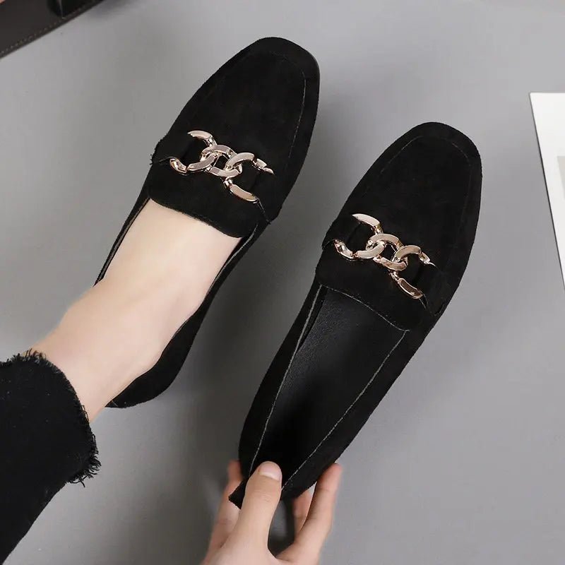 Spring Fashion Metal Loafer Flats for Women – Quality Slip - On Moccasins, Size 35 - 41 by Luxe Ahmar – Available at LUXE AHMAR