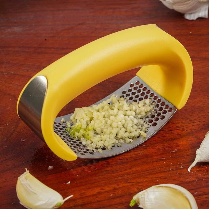 Stainless Steel Garlic Press Masher – Ergonomic Manual Garlic Crusher & Mincer Tool for Home Kitchen by LUXE AHMAR – Available at LUXE AHMAR