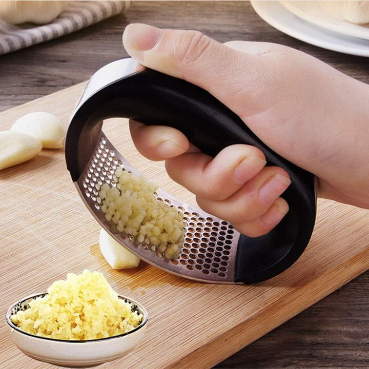 Stainless Steel Garlic Press Masher – Ergonomic Manual Garlic Crusher & Mincer Tool for Home Kitchen by LUXE AHMAR – Available at LUXE AHMAR