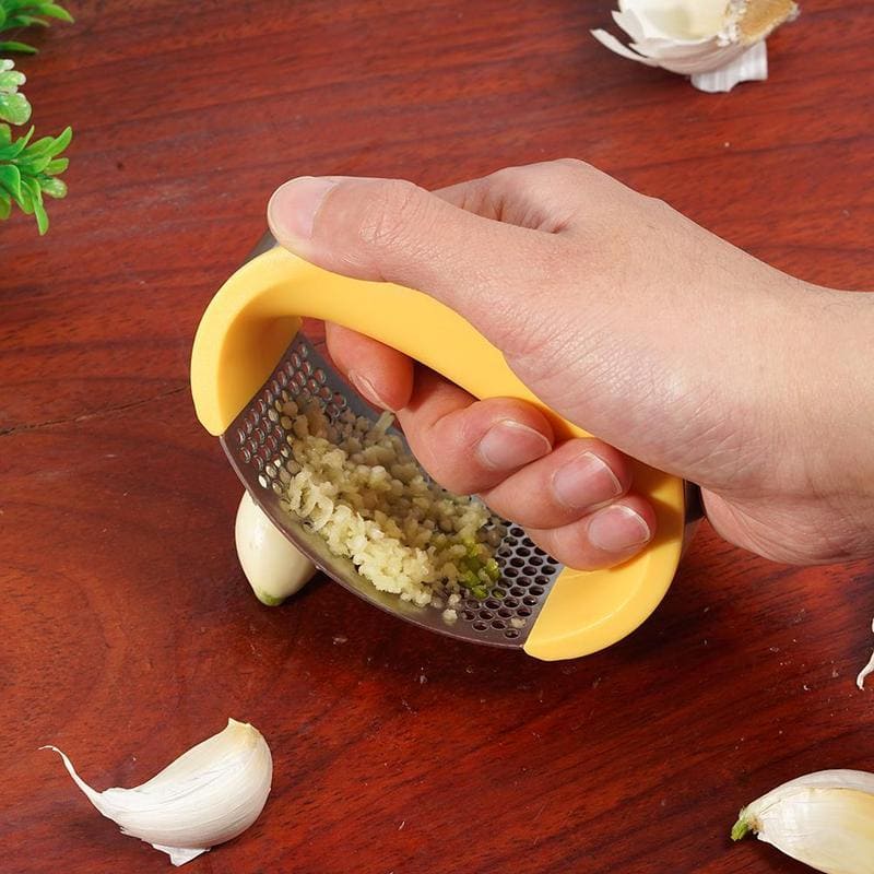 Stainless Steel Garlic Press Masher – Ergonomic Manual Garlic Crusher & Mincer Tool for Home Kitchen by LUXE AHMAR – Available at LUXE AHMAR