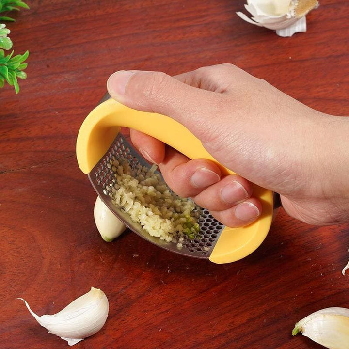 Stainless Steel Garlic Press Masher – Ergonomic Manual Garlic Crusher & Mincer Tool for Home Kitchen by LUXE AHMAR – Available at LUXE AHMAR