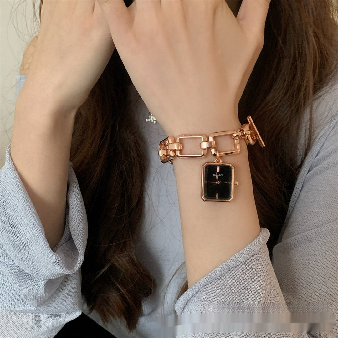 Steel Belt Chain Special - interest Design Square Pendant Dial A Little Retro Watch by LUXE AHMAR – Available at LUXE AHMAR