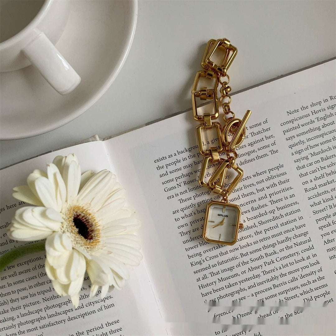 Steel Belt Chain Special - interest Design Square Pendant Dial A Little Retro Watch by LUXE AHMAR – Available at LUXE AHMAR