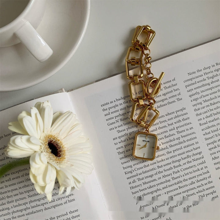 Steel Belt Chain Special - interest Design Square Pendant Dial A Little Retro Watch by LUXE AHMAR – Available at LUXE AHMAR