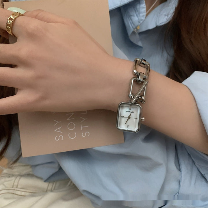 Steel Belt Chain Special - interest Design Square Pendant Dial A Little Retro Watch by LUXE AHMAR – Available at LUXE AHMAR