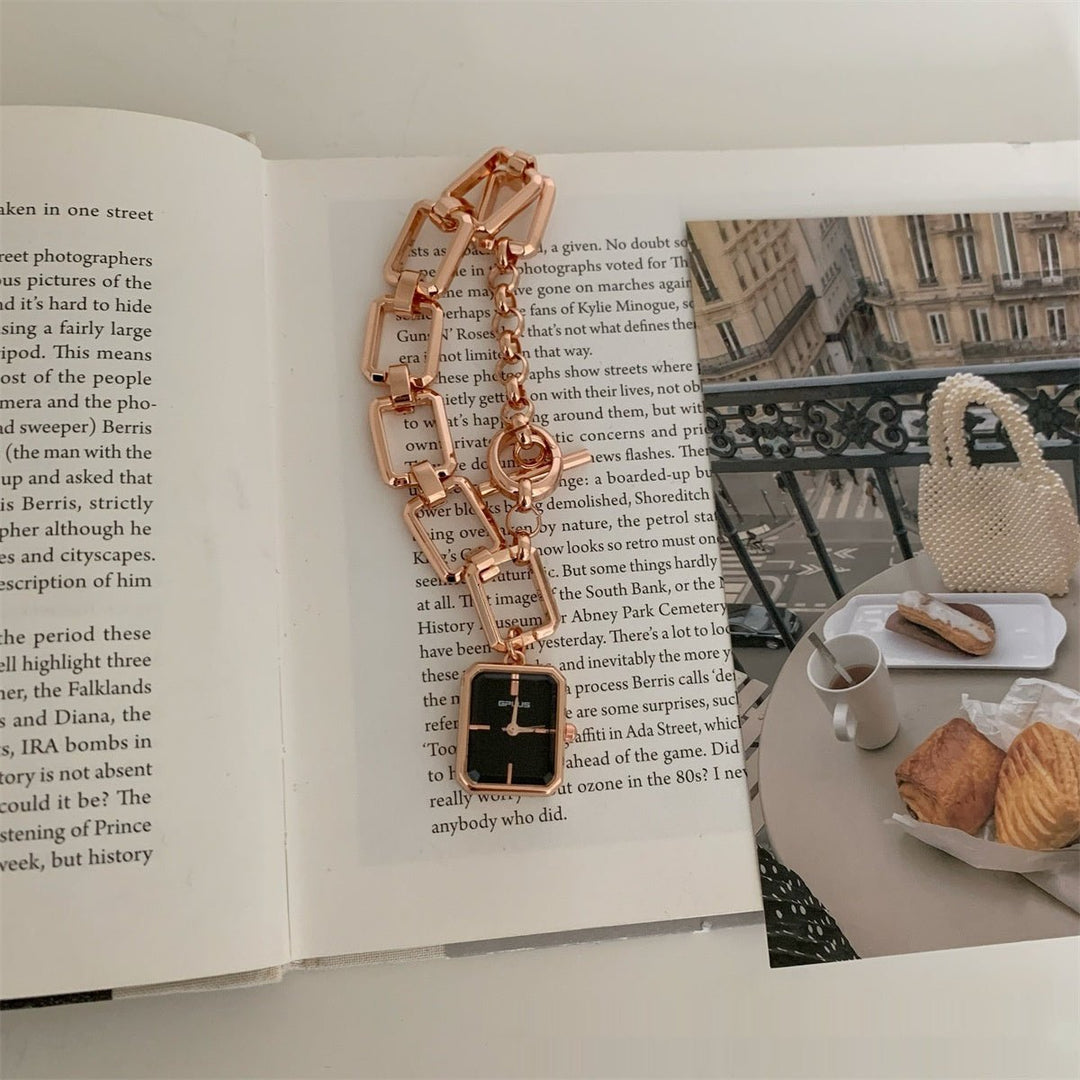 Steel Belt Chain Special - interest Design Square Pendant Dial A Little Retro Watch by LUXE AHMAR – Available at LUXE AHMAR