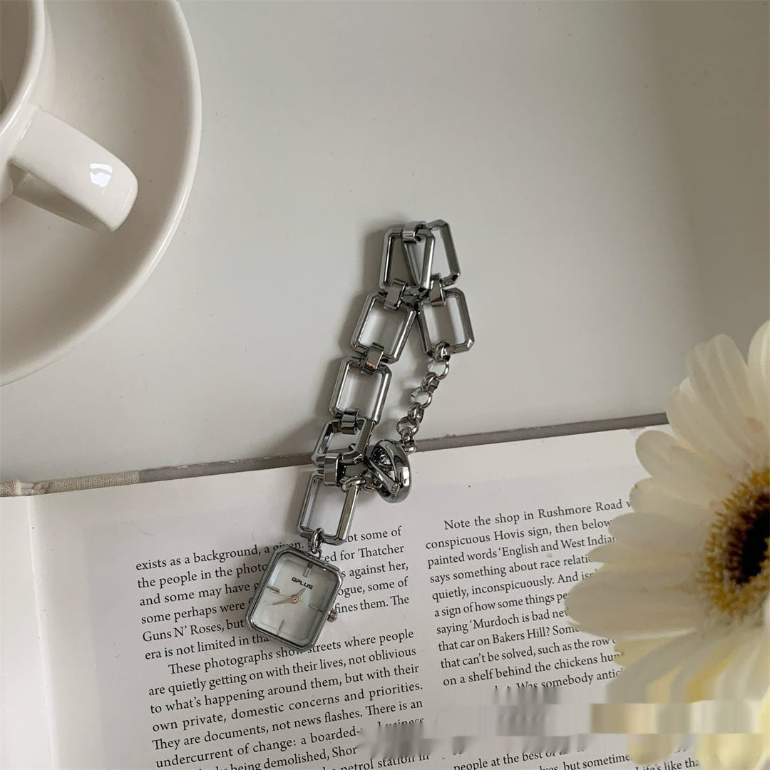 Steel Belt Chain Special - interest Design Square Pendant Dial A Little Retro Watch by LUXE AHMAR – Available at LUXE AHMAR