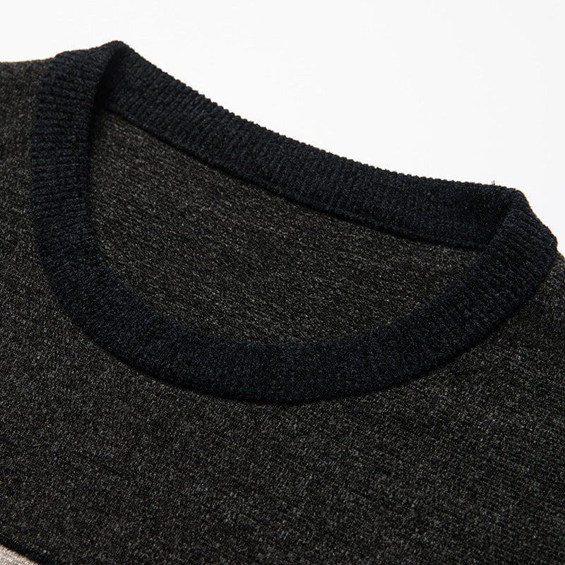 Straight Long Sleeve Casual Round Neck Men's Wool Pullover – Slim Fit Casual Top by LUXE AHMAR – Available at LUXE AHMAR