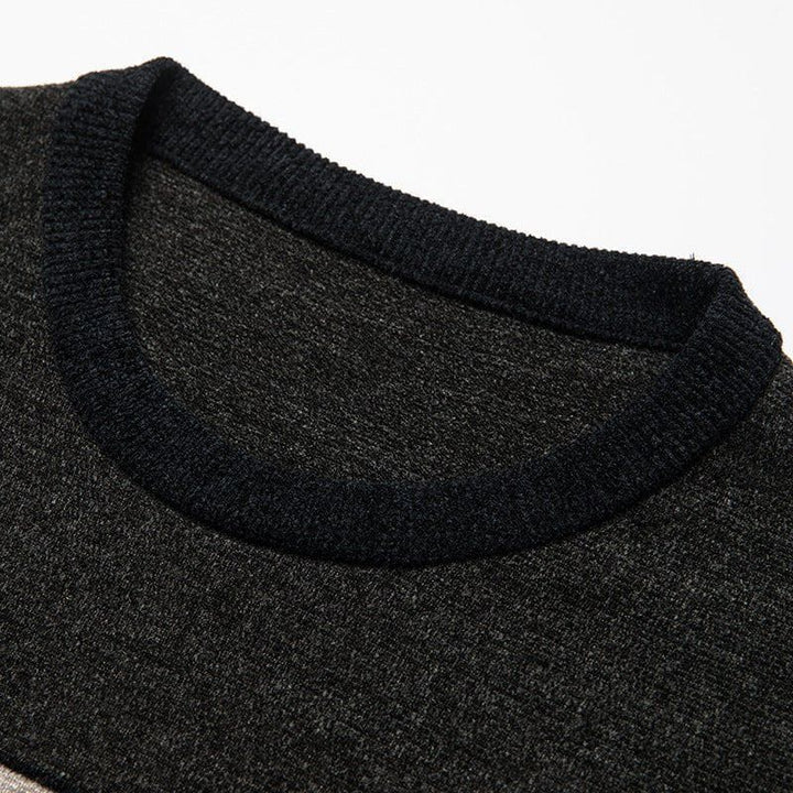 Straight Long Sleeve Casual Round Neck Men's Wool Pullover – Slim Fit Casual Top by LUXE AHMAR – Available at LUXE AHMAR
