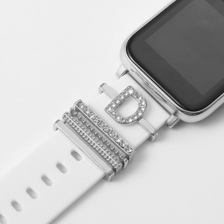 Suitable For Silicone Strap With Diamonds 26 English Letters Fashion Alloy Strap by LUXE AHMAR – Available at LUXE AHMAR