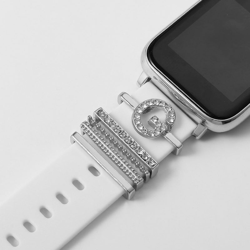 Suitable For Silicone Strap With Diamonds 26 English Letters Fashion Alloy Strap by LUXE AHMAR – Available at LUXE AHMAR