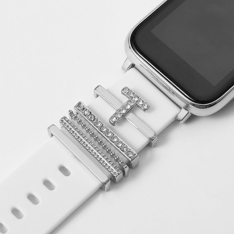 Suitable For Silicone Strap With Diamonds 26 English Letters Fashion Alloy Strap by LUXE AHMAR – Available at LUXE AHMAR