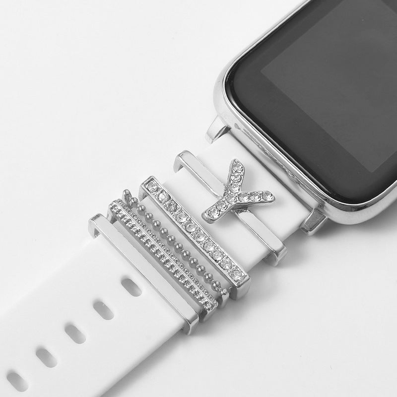 Suitable For Silicone Strap With Diamonds 26 English Letters Fashion Alloy Strap by LUXE AHMAR – Available at LUXE AHMAR