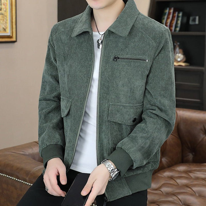 Trendy Hong Kong Style Japanese Style Workwear Lapel Corduroy Coat by LUXE AHMAR – Available at LUXE AHMAR