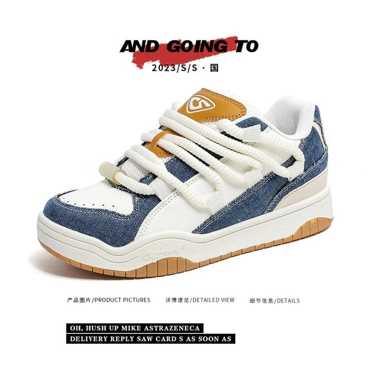 Unisex Retro Casual Sneakers – 2025 Japanese Style Lightweight Leather Skate Shoes for Couples by Luxe Ahmar – Available at LUXE AHMAR