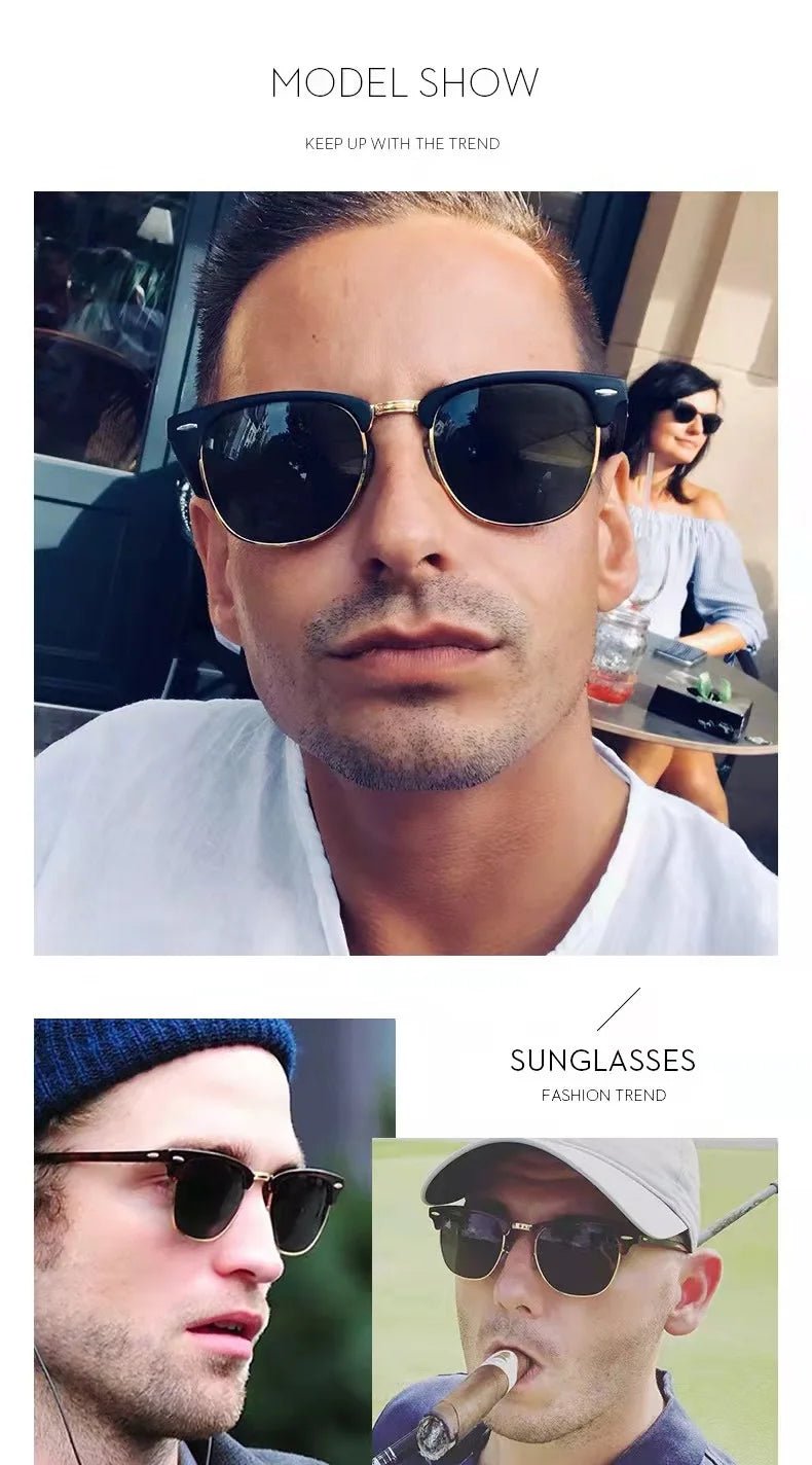 Vintage Sunglasses for Men Women Sunglasses Designer Luxury Sunglasses Sunscreen Fishing Outdoor Oval Shape Uv400 Polarized Lens by Luxe Ahmar – Available at LUXE AHMAR