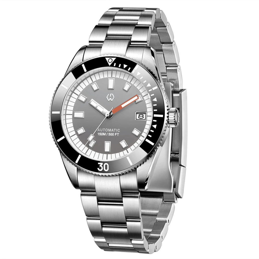 WISHDOIT 9987 Men's Automatic Dive Watch – NH35 Mechanical Movement, 150M Waterproof, Sapphire Crystal, Super Luminous Bezel by Luxe Ahmar – Available at LUXE AHMAR