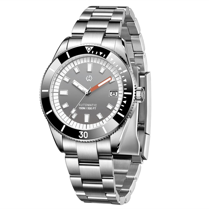 WISHDOIT 9987 Men's Automatic Dive Watch – NH35 Mechanical Movement, 150M Waterproof, Sapphire Crystal, Super Luminous Bezel by Luxe Ahmar – Available at LUXE AHMAR