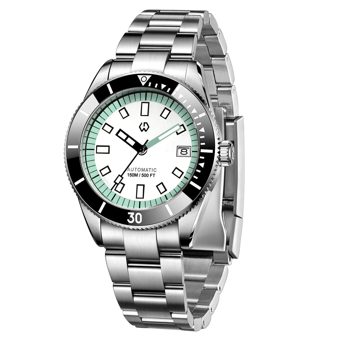 WISHDOIT 9987 Men's Automatic Dive Watch – NH35 Mechanical Movement, 150M Waterproof, Sapphire Crystal, Super Luminous Bezel by Luxe Ahmar – Available at LUXE AHMAR