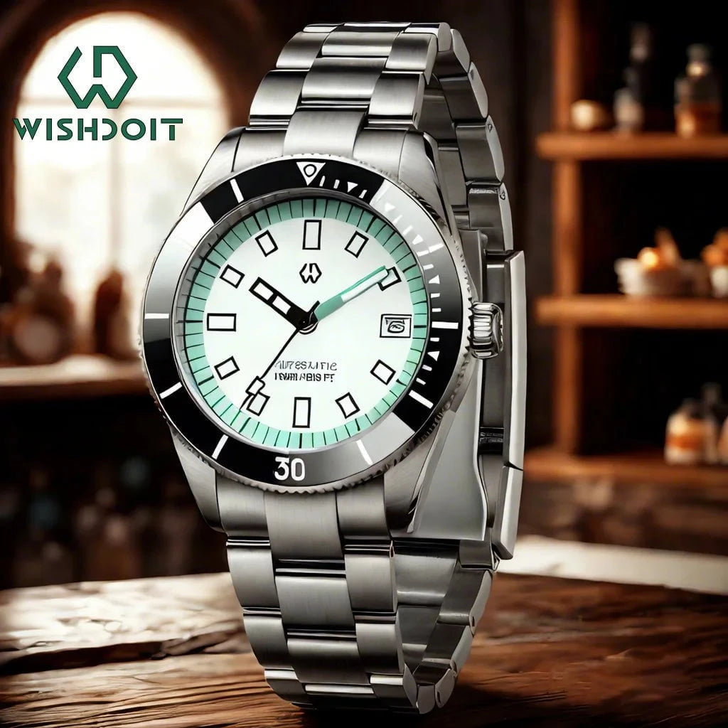 WISHDOIT 9987 Men's Automatic Dive Watch – NH35 Mechanical Movement, 150M Waterproof, Sapphire Crystal, Super Luminous Bezel by Luxe Ahmar – Available at LUXE AHMAR