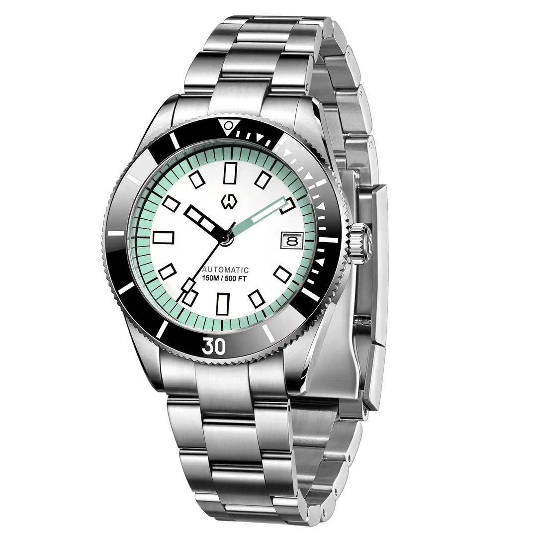 WISHDOIT 9987 Men's Automatic Dive Watch – NH35 Mechanical Movement, 150M Waterproof, Sapphire Crystal, Super Luminous Bezel by Luxe Ahmar – Available at LUXE AHMAR