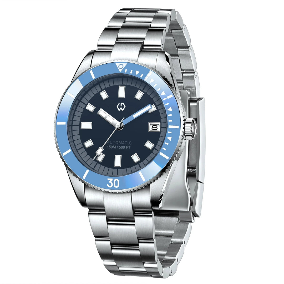 WISHDOIT 9987 Men's Automatic Dive Watch – NH35 Mechanical Movement, 150M Waterproof, Sapphire Crystal, Super Luminous Bezel by Luxe Ahmar – Available at LUXE AHMAR