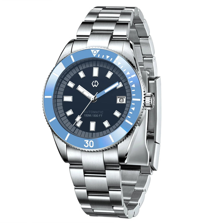 WISHDOIT 9987 Men's Automatic Dive Watch – NH35 Mechanical Movement, 150M Waterproof, Sapphire Crystal, Super Luminous Bezel by Luxe Ahmar – Available at LUXE AHMAR