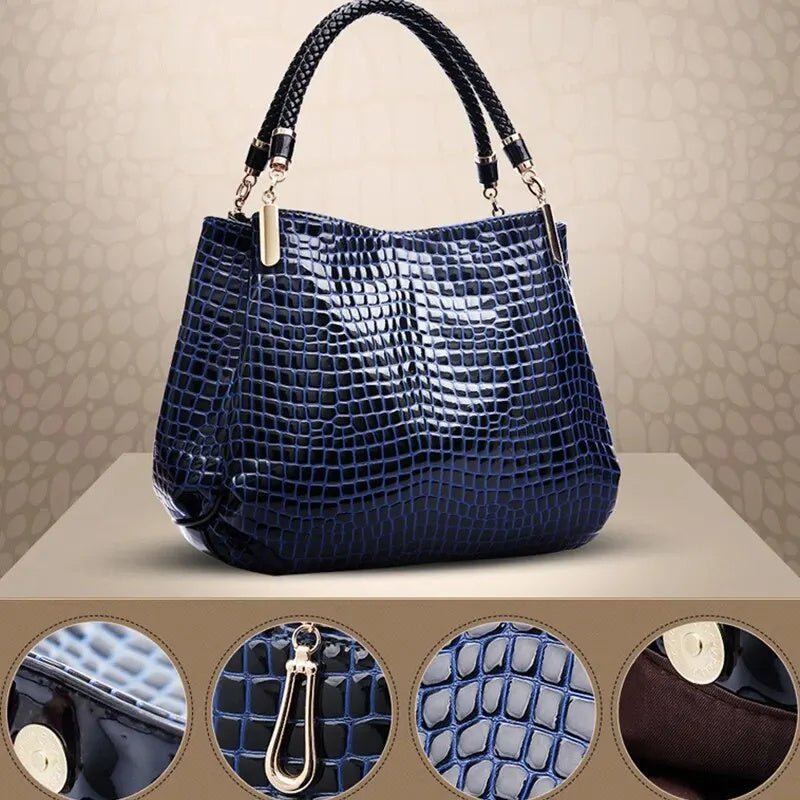 Women's Bag Large Capacity Tote Daily Commute Women's Shoulder Bag Crocodile Print Bright Face Handbag Shopping by LUXE AHMAR – Available at LUXE AHMAR