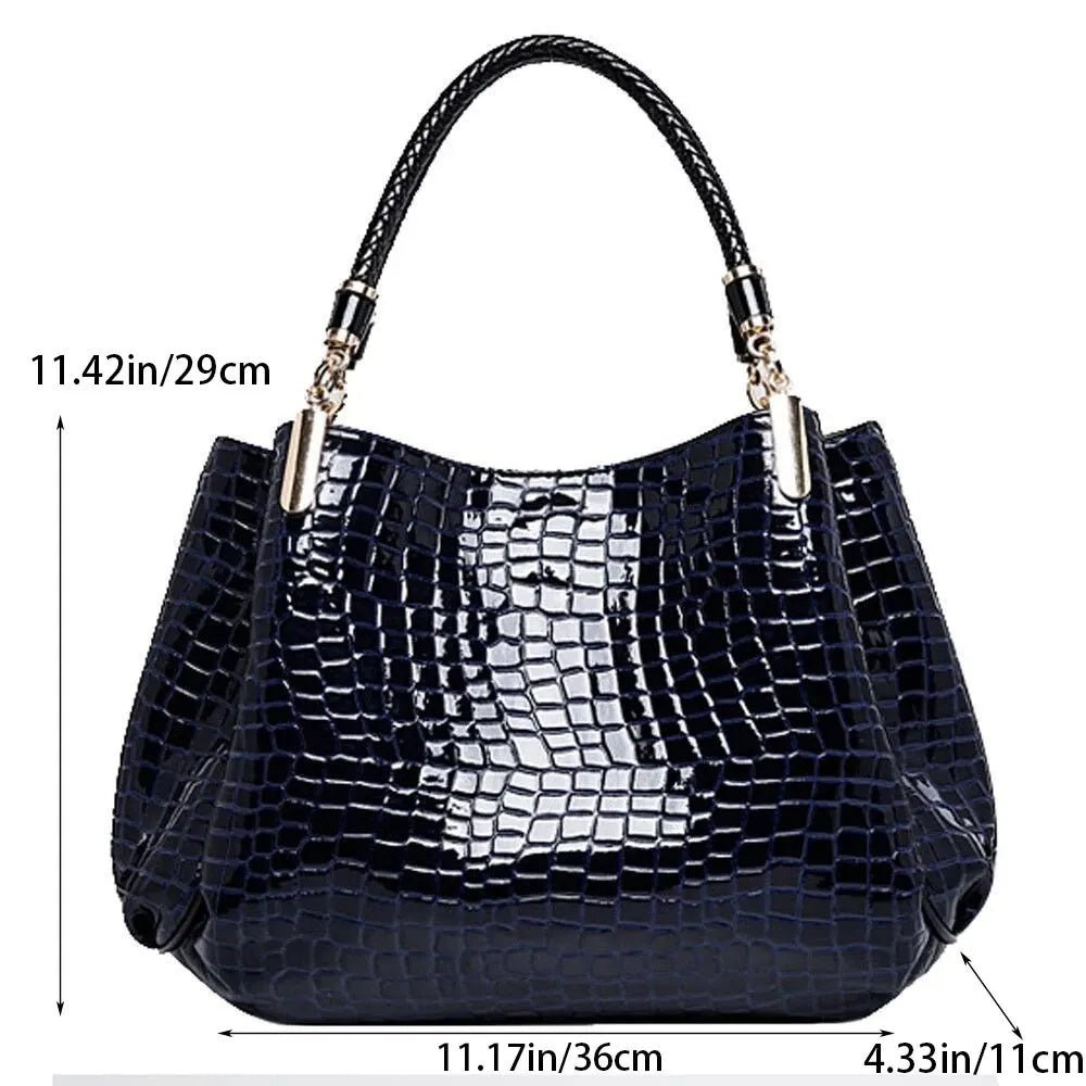 Women's Bag Large Capacity Tote Daily Commute Women's Shoulder Bag Crocodile Print Bright Face Handbag Shopping by LUXE AHMAR – Available at LUXE AHMAR
