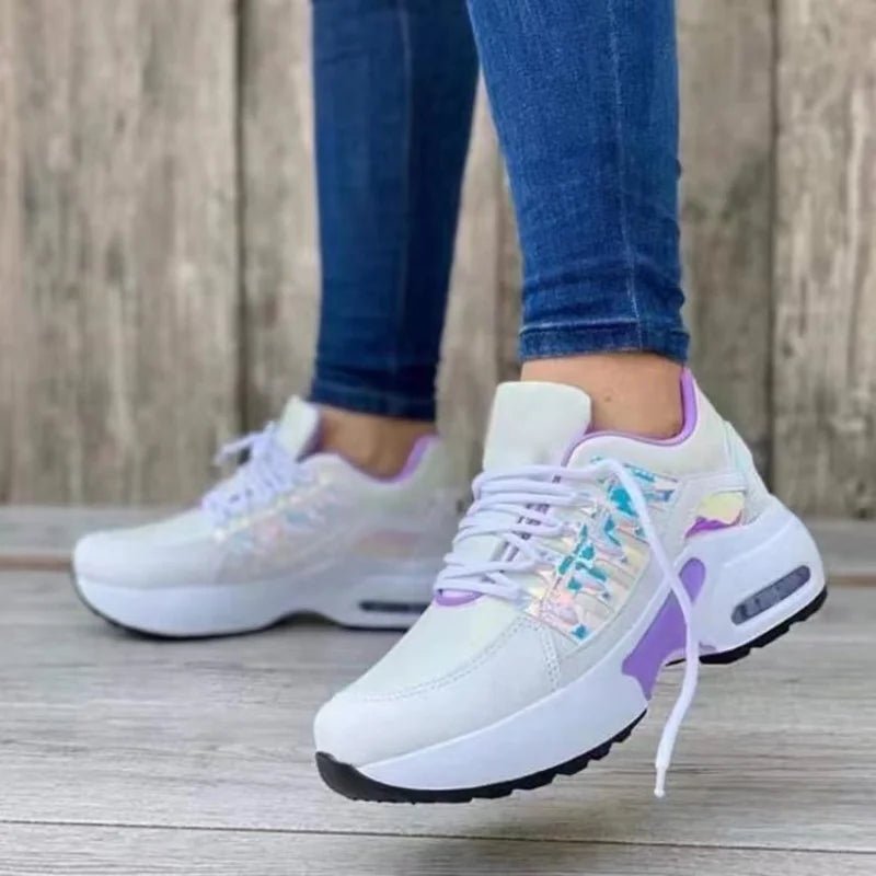 Women's Fashion Vulcanized Platform Sneakers – Breathable Mesh Casual Running Shoes by Luxe Ahmar – Available at LUXE AHMAR