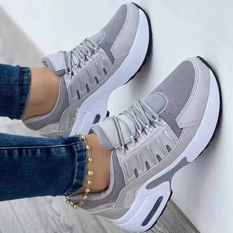 Women's Fashion Vulcanized Platform Sneakers – Breathable Mesh Casual Running Shoes by Luxe Ahmar – Available at LUXE AHMAR