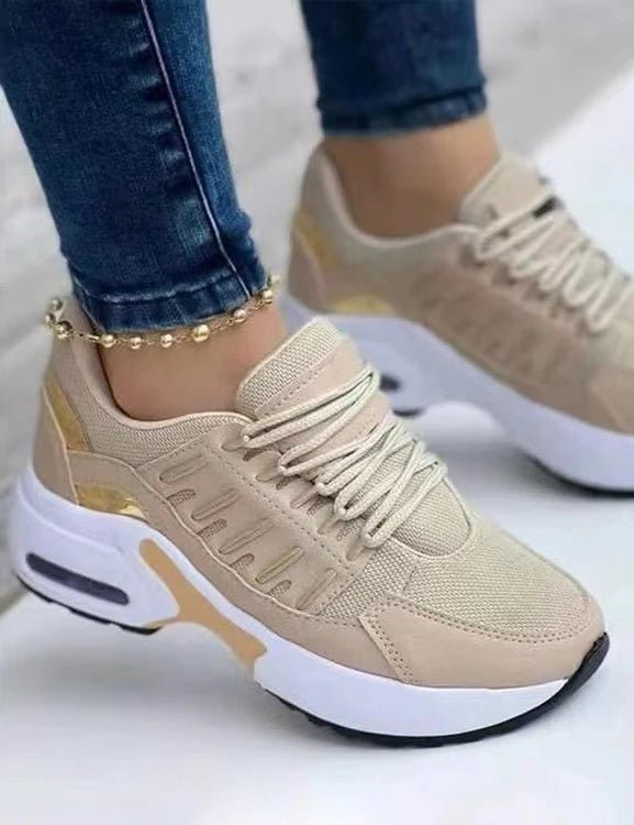 Women's Fashion Vulcanized Platform Sneakers – Breathable Mesh Casual Running Shoes by Luxe Ahmar – Available at LUXE AHMAR