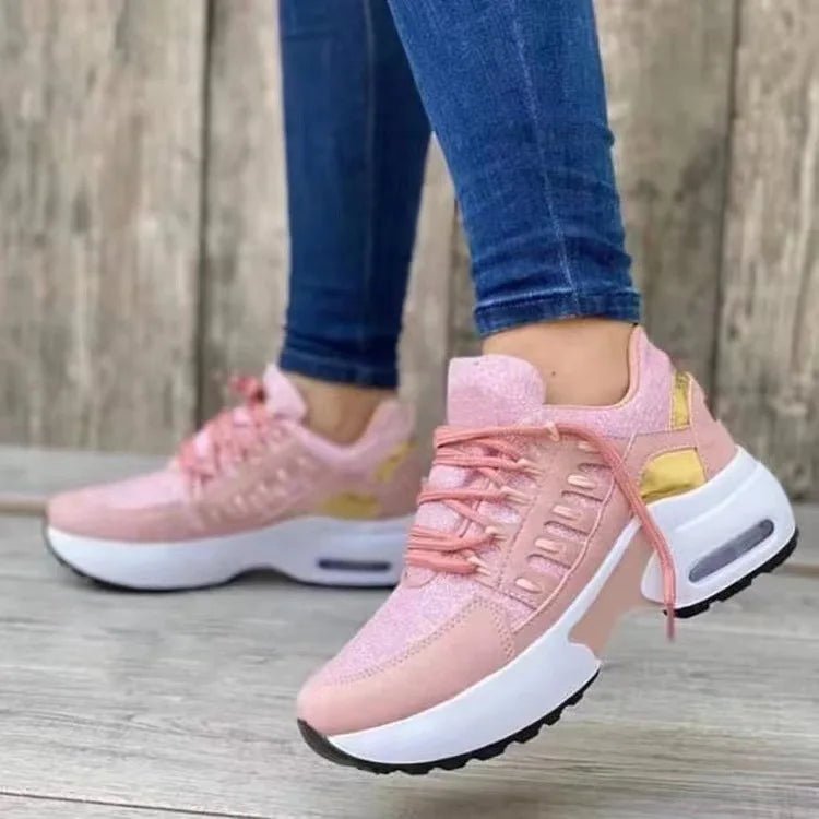 Women's Fashion Vulcanized Platform Sneakers – Breathable Mesh Casual Running Shoes by Luxe Ahmar – Available at LUXE AHMAR