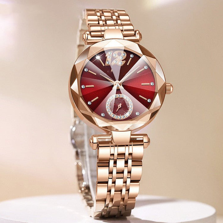Women's Fashionable Multi - pronged Gradient Glass With Diamond Face Watch by LUXE AHMAR – Available at LUXE AHMAR