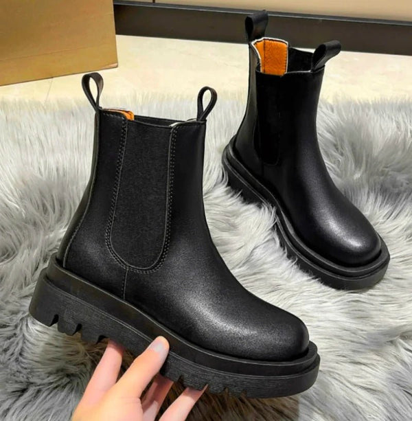 Women's Luxury Chelsea Boots - Thick Sole Flat Casual Fashion Boots by Luxe Ahmar – Available at LUXE AHMAR