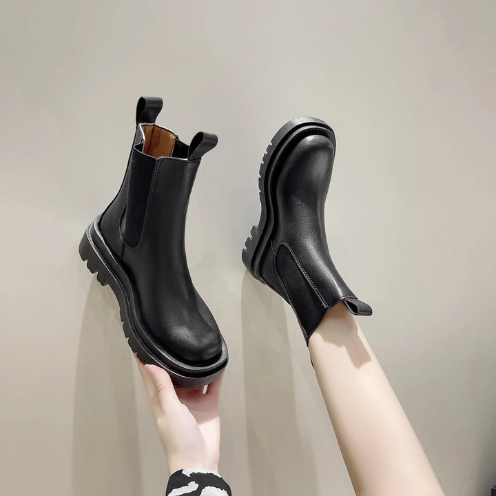 Women's Luxury Chelsea Boots - Thick Sole Flat Casual Fashion Boots by Luxe Ahmar – Available at LUXE AHMAR