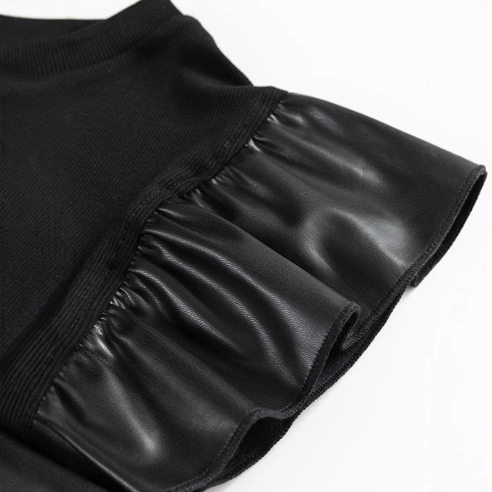 Women's Mesh Stitch Ruffle Sleeve Cotton T-Shirt – Casual Loose Fit Pullover by LUXE AHMAR – Available at LUXE AHMAR