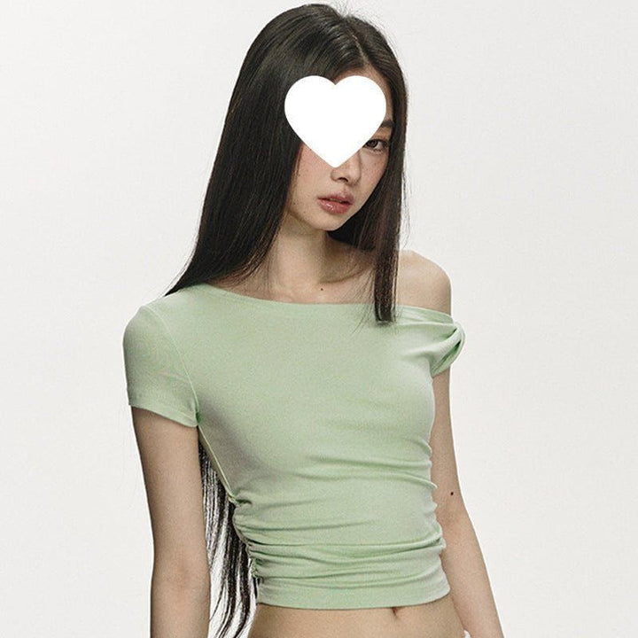 Women's Slim Fit Cotton Crop Top – Pure Desire Style Casual Short Sleeve Tee by LUXE AHMAR – Available at LUXE AHMAR