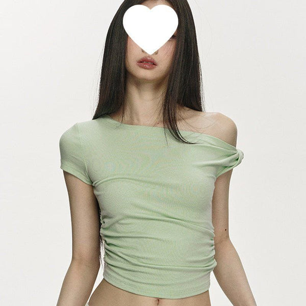 Women's Slim Fit Cotton Crop Top – Pure Desire Style Casual Short Sleeve Tee by LUXE AHMAR – Available at LUXE AHMAR