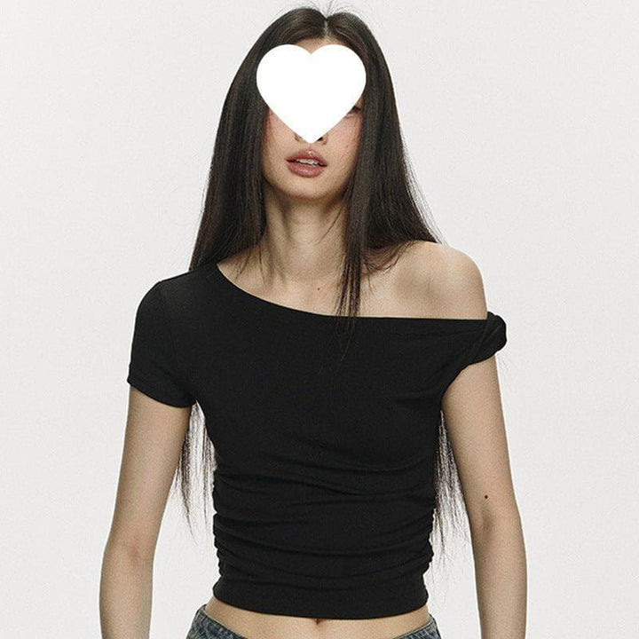 Women's Slim Fit Cotton Crop Top – Pure Desire Style Casual Short Sleeve Tee by LUXE AHMAR – Available at LUXE AHMAR