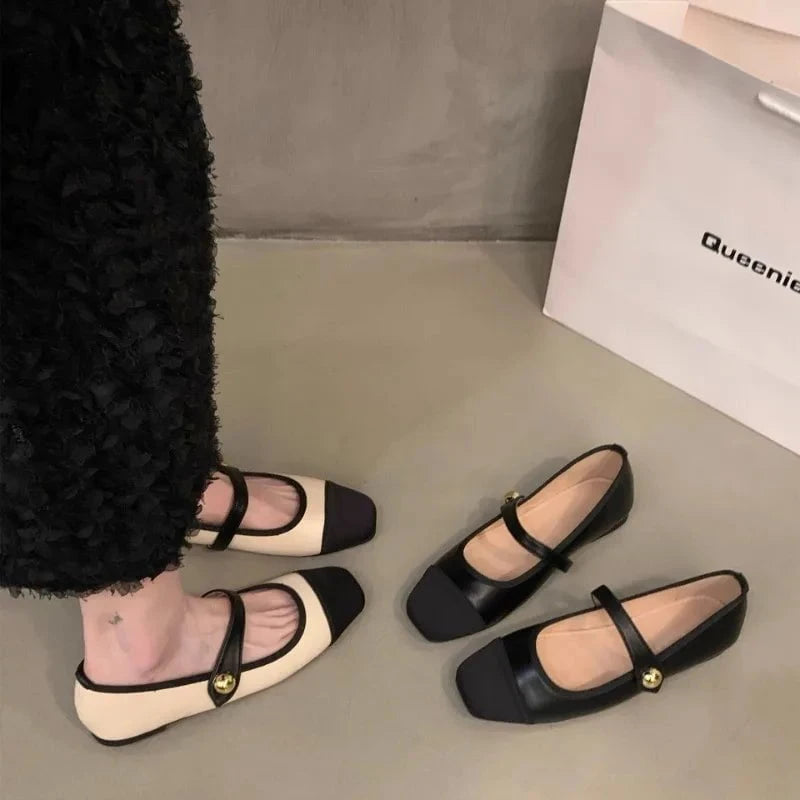 Women’s Square Toe Mary Jane Flat Shoes – Fashionable & Versatile Soft - Soled Summer Shoes by Luxe Ahmar – Available at LUXE AHMAR