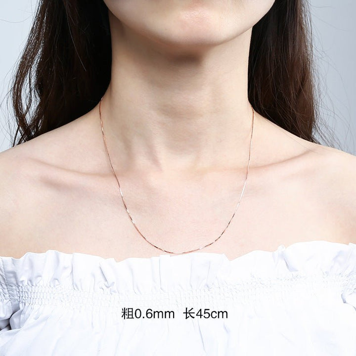 Women's Sterling Silver Necklace 925 Sterling Silver Simple Accessories Elegant 18k Plated by LUXE AHMAR – Available at LUXE AHMAR