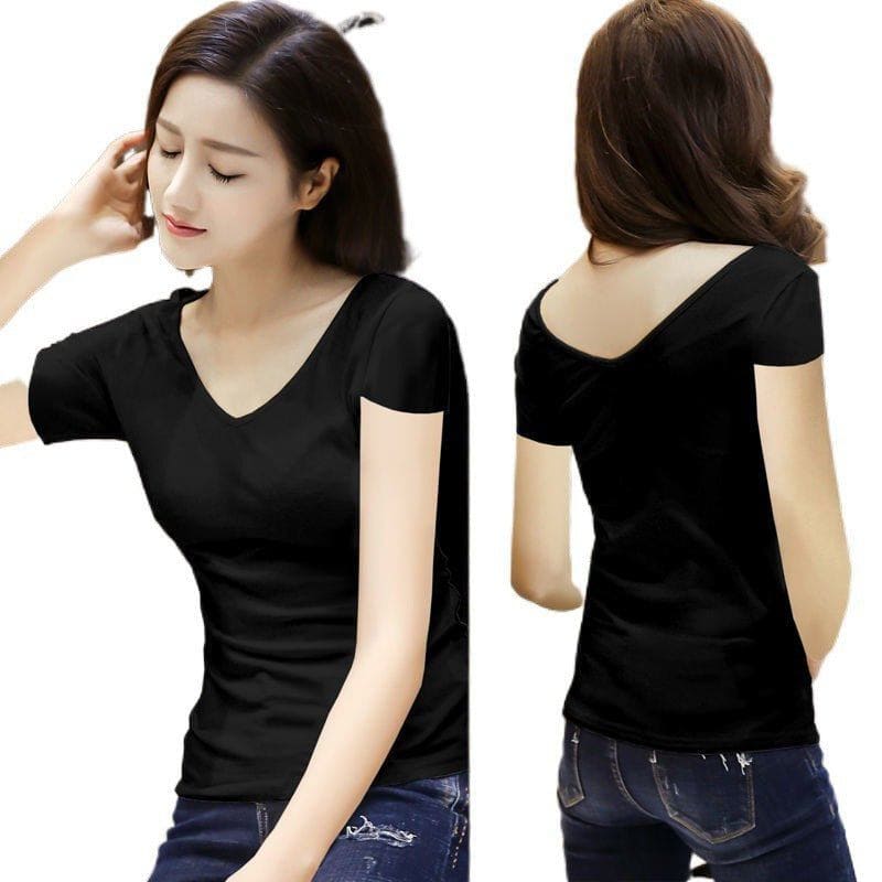 Women's V - Neck Double - Sided Leopard Print Top – Short & Long Sleeve Slim Fit Shirt by LUXE AHMAR – Available at LUXE AHMAR